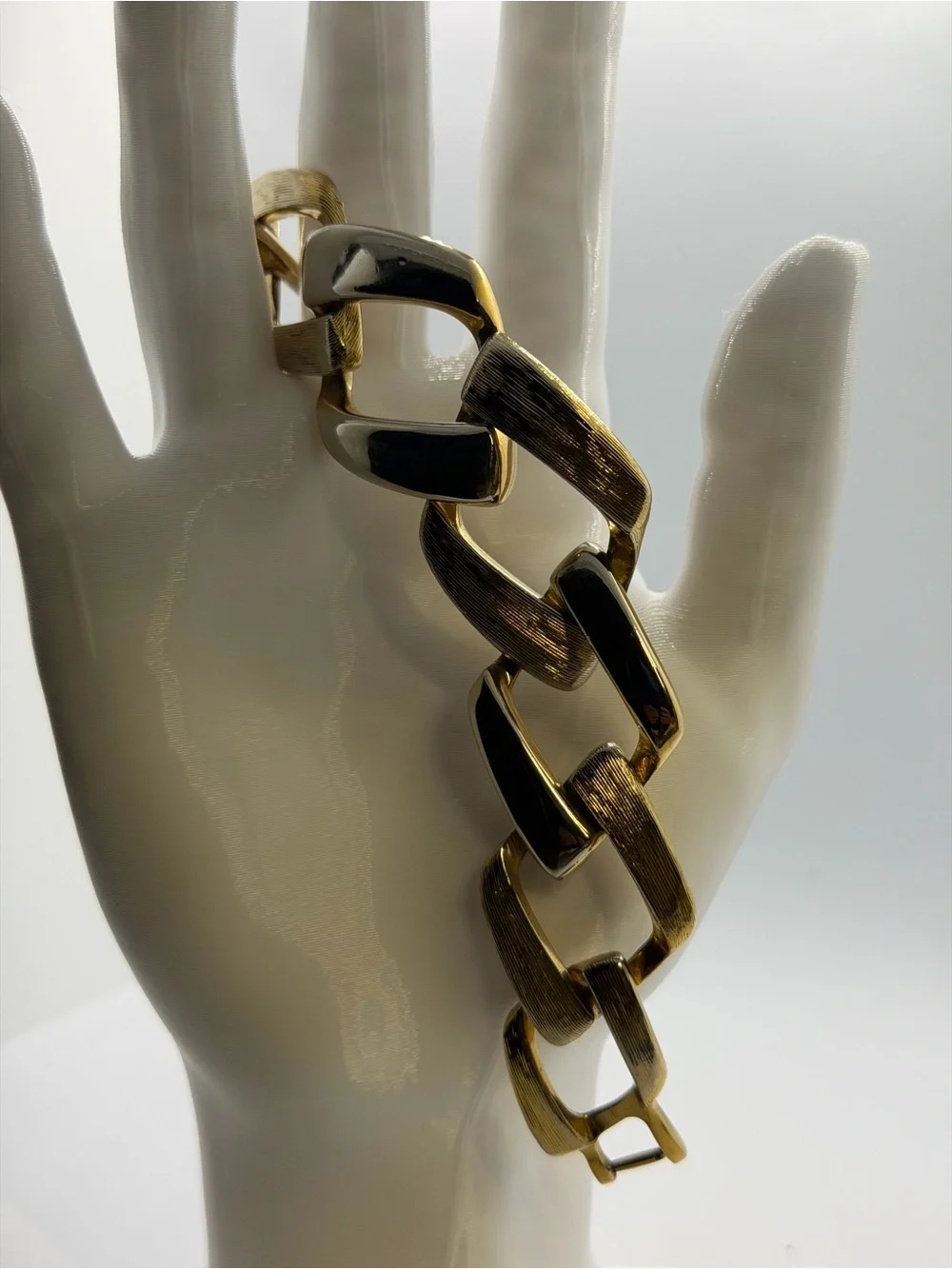 Napier Gold and Black Chunky Link Bracelet